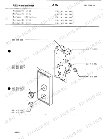 Взрыв-схема микроволновой печи Aeg FX 112 Z W - Схема узла Section1